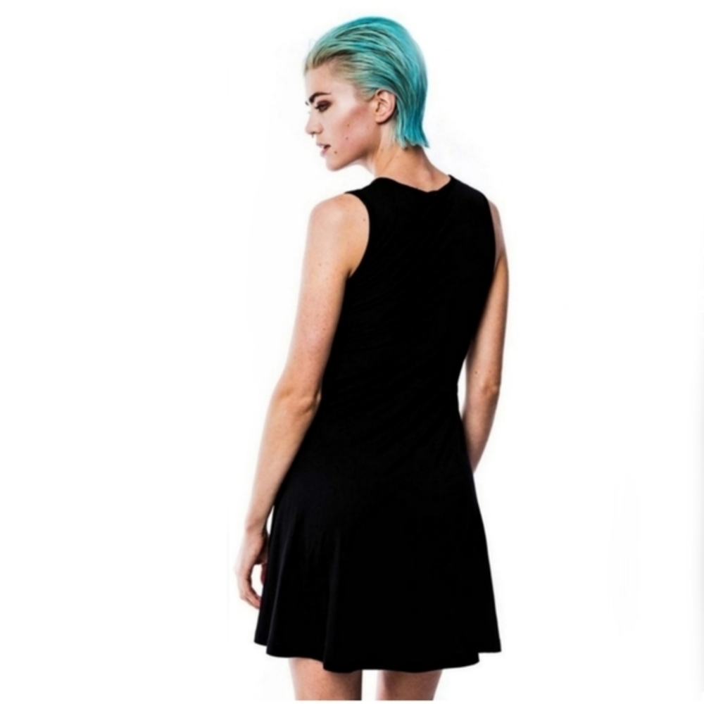 Killstar Witchy Bitchy Skater Dress Black Button Back Jersey Graphic Sz M Nwt — image 6 of 8